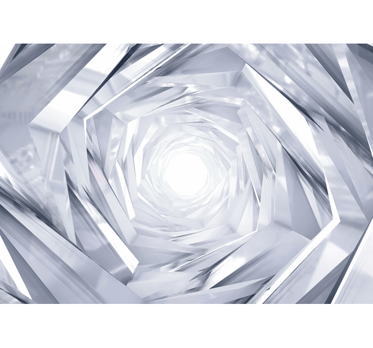 Hvid rullegardin abstrakt geometrisk tunnel - TenStickers