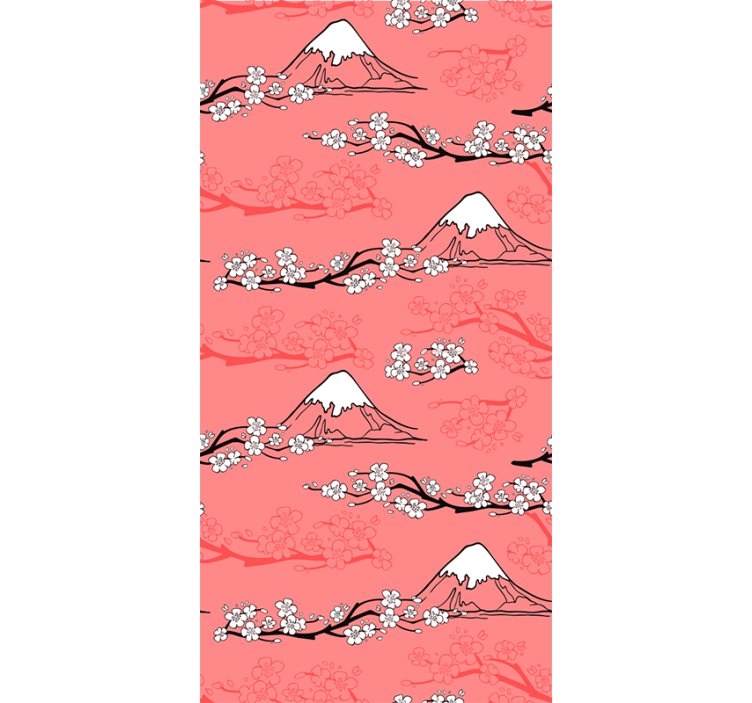 Foråret træ natur lyserød Rullegardin - TenStickers