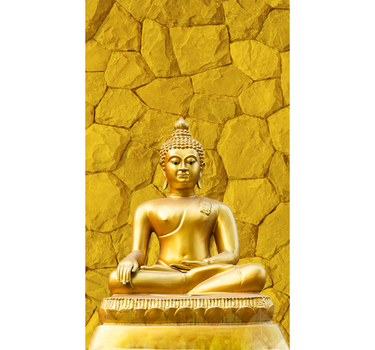 Gylden buddha zen gul Rullegardin - TenStickers