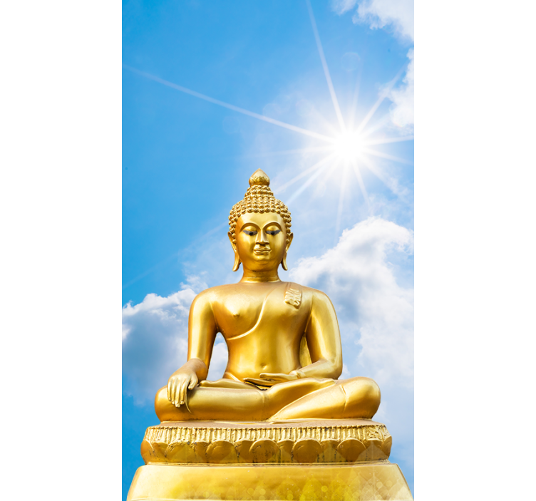 Solrig buddha zen blå Rullegardin - TenStickers