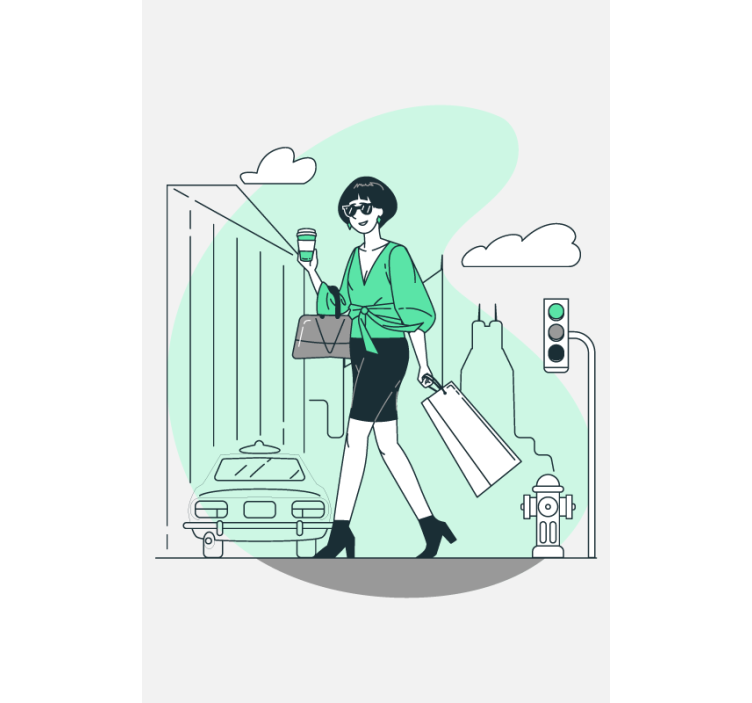 Stilfuldt byliv rullegardin med tekst - TenStickers