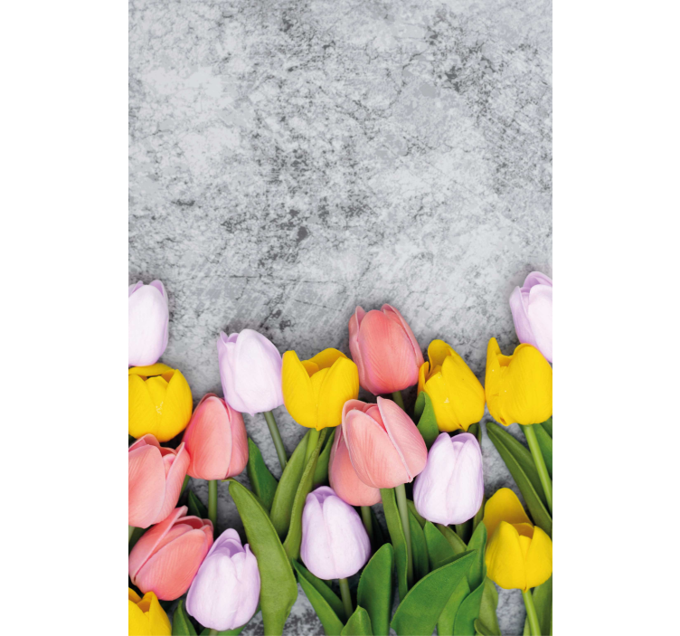 Livlige tulipaner Blomster og planter på rullegardin - TenStickers