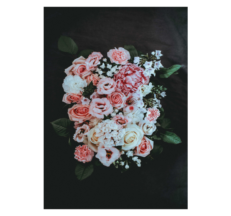 Lyserøde roser buket blomsterRullegardin - TenStickers