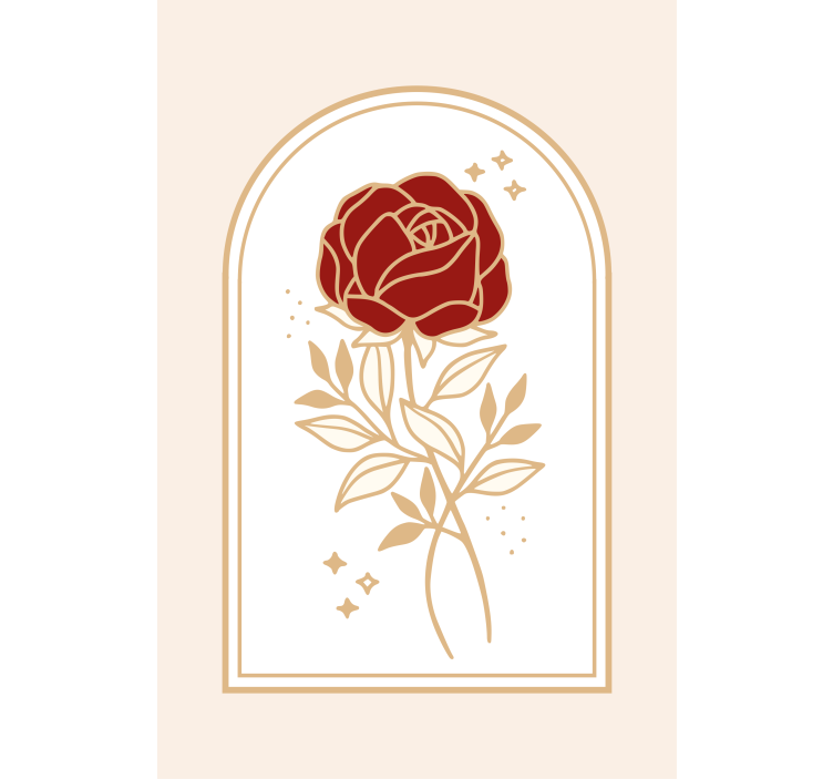 Beige buet rose elegante rullegardiner - TenStickers