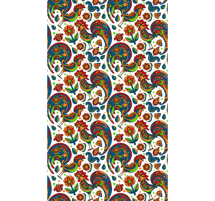 Farverige haner dyr rullegardin - TenStickers