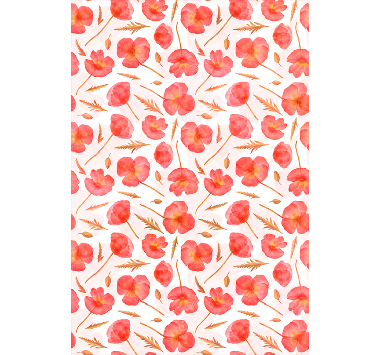 Delikate blomstermønstre Blomster og planter på rullegardin - TenStickers