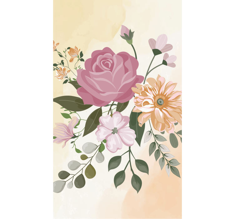 Realistiske blomster og planteRullegardiner - TenStickers