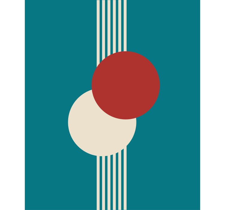 To cirkler abstrakt kunst rullgardin maleri - TenStickers