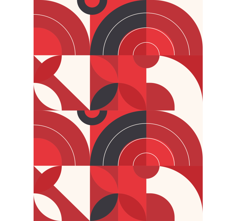 Geometriske røde cirkler moderne rullegardiner - TenStickers