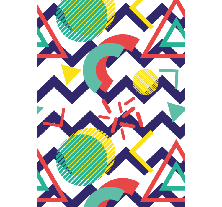 Stærke farver geometrisk maleri Rullegardinmaleri - TenStickers