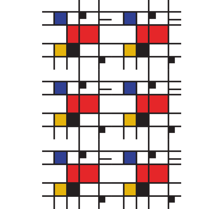 Mondrian geometrisk kunst Rullegardinmaleri - TenStickers