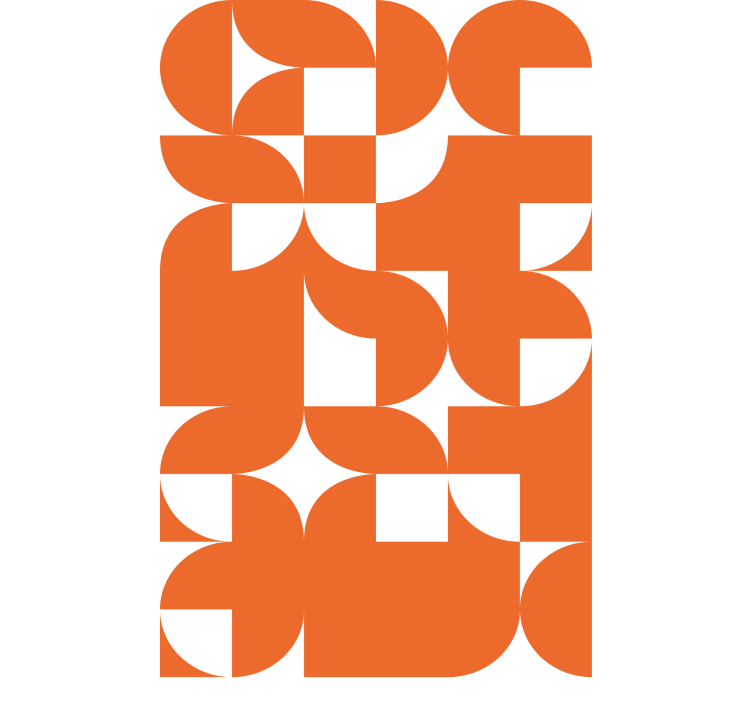 Geometriske orange mønstre moderne rullegardiner - TenStickers