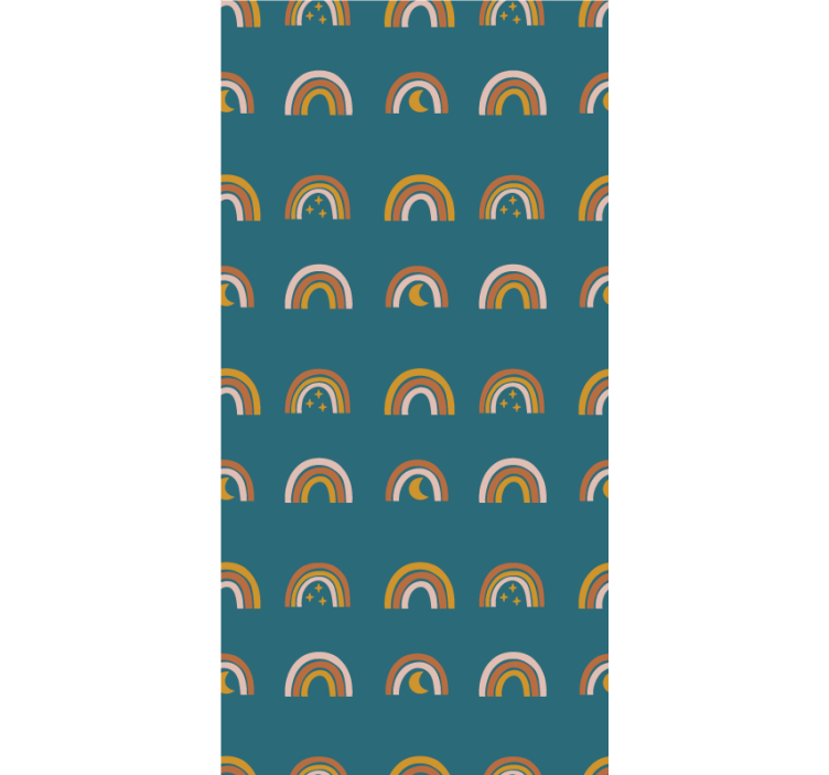 Regnbuer og stjerner mørklægningsgardiner børn - TenStickers