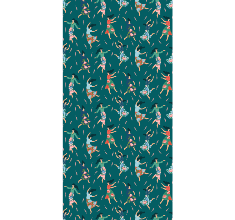 Dansende kvinder med blomster og planteRullegardiner - TenStickers