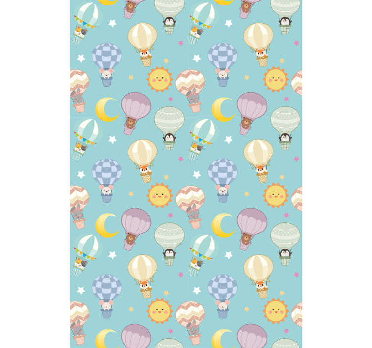 Varmluftsballoner og sole mørklægningsgardiner børn - TenStickers