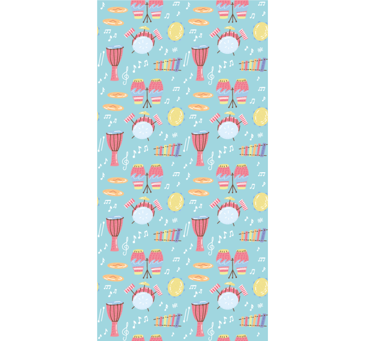 Musikinstrumentmønstre originale rullegardiner - TenStickers