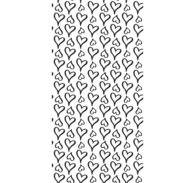 Sorte og hvide hjerter romantiske rullegardiner - TenStickers