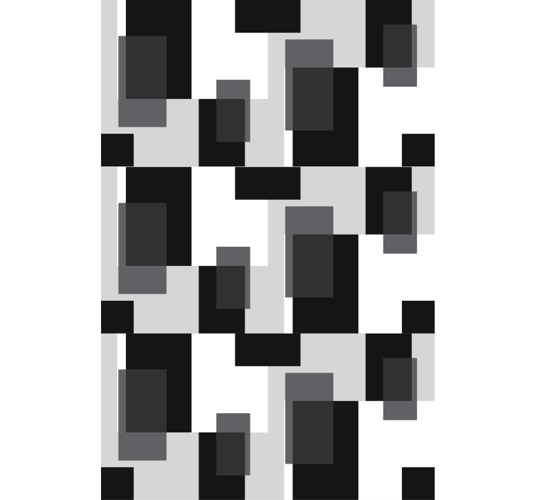 Sort og hvid farveblokke stue rullgardin - TenStickers