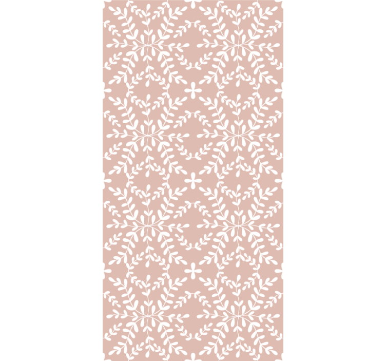 Botanisk bladtema Blomster og planter på rullegardin - TenStickers