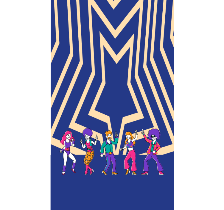 Disco dans stemning sjove rullegardiner - TenStickers