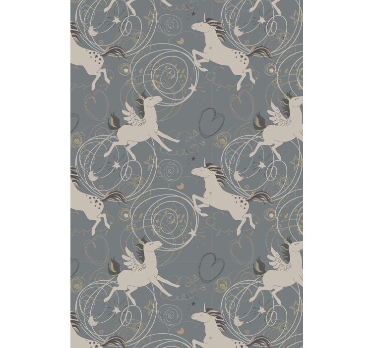 Pegasus enhjørninger mørke børns rullgardin - TenStickers