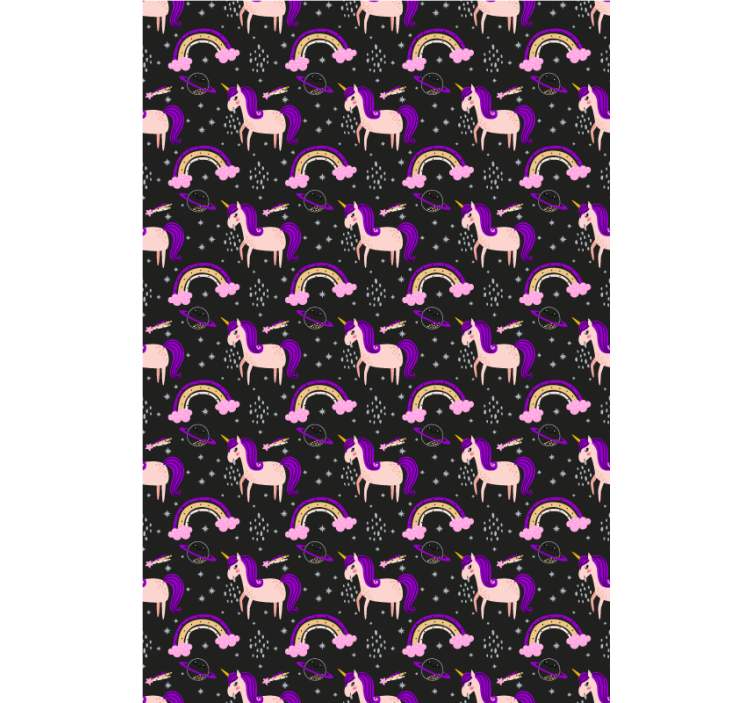 Kunstneriske enhjørninger over mørkeRullegardin maleri - TenStickers