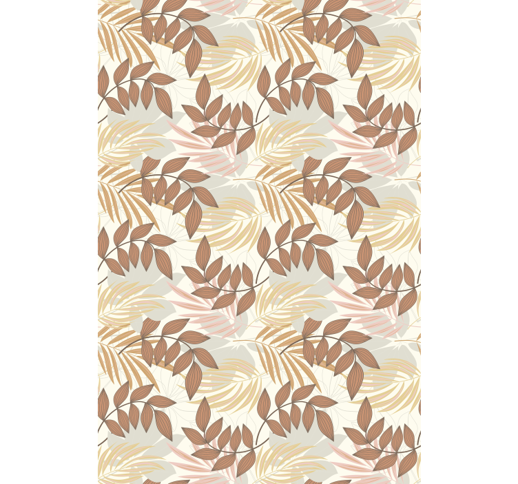 Delikat bladmønster Blomster og planter på rullegardin - TenStickers