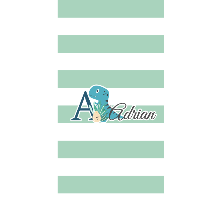 Søde dyr dino med navn planteskole rullgardin - TenStickers