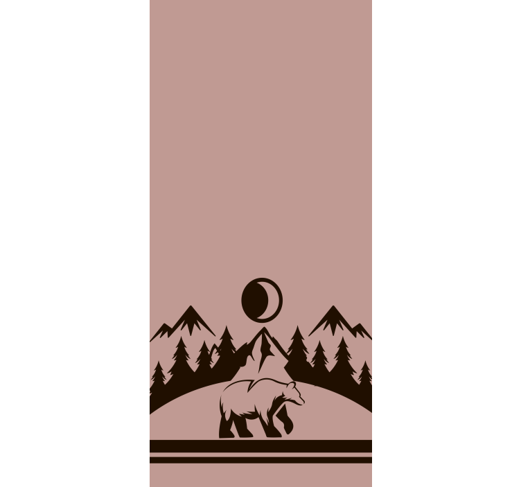 Bjørn og bjerge dyr på rullegardiner - TenStickers