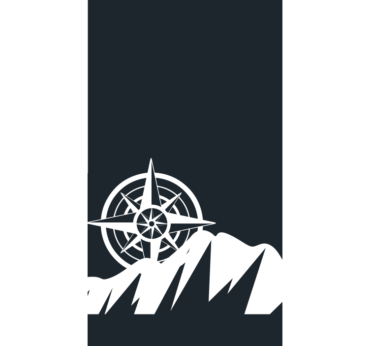 Bjerg og kompas originalt rullegardin - TenStickers