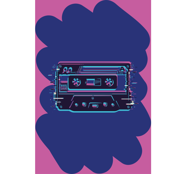 Retro kassette illustration nørdede rullegardiner - TenStickers