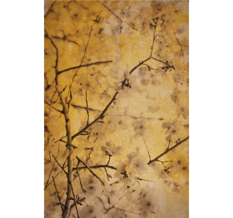 Kirsebærblomst i gul blomsterRullegardin - TenStickers