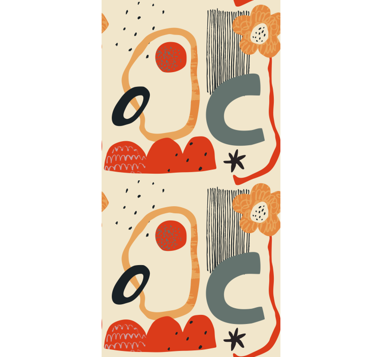 Abstrakt blomstersammensætning rullegardin - TenStickers