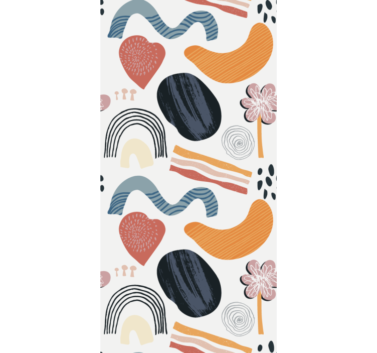 Abstrakte pastelformer rullegardiner med tegninger - TenStickers