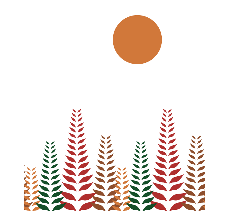 Retro løv og sol moderne rullegardiner - TenStickers