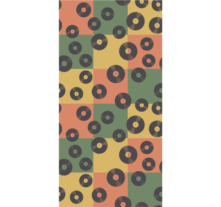 Retro vinylplader vintage rullegardin - TenStickers