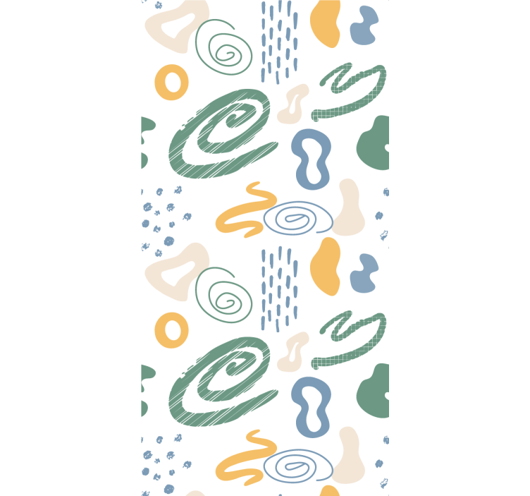 Abstrakte malede former moderne rullegardiner - TenStickers