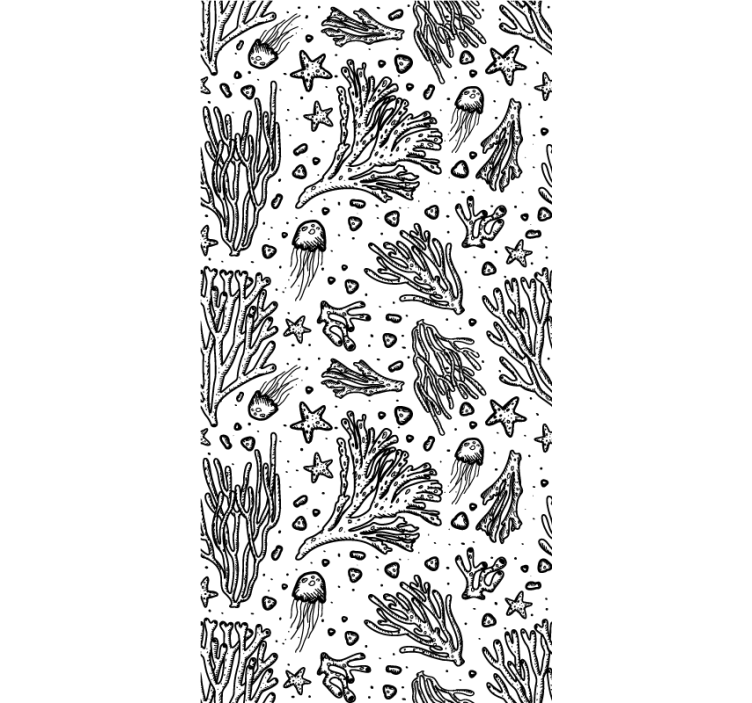 Marine livsmønstre dyr på rullegardiner - TenStickers