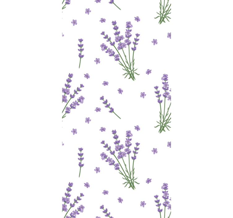 Lavendel blomstermønster Blomster og planter på rullegardin - TenStickers
