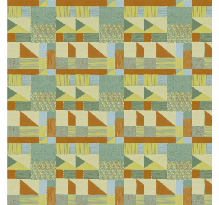 Patchwork farverig trekant og mønster rullgardin - TenStickers