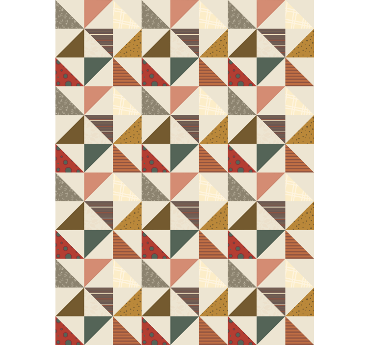 Patchwork geometrisk mere vintage rullegardin - TenStickers