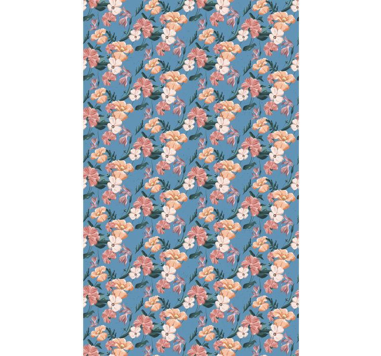 Blomstermønster glæde Blomster og planter på rullegardin - TenStickers