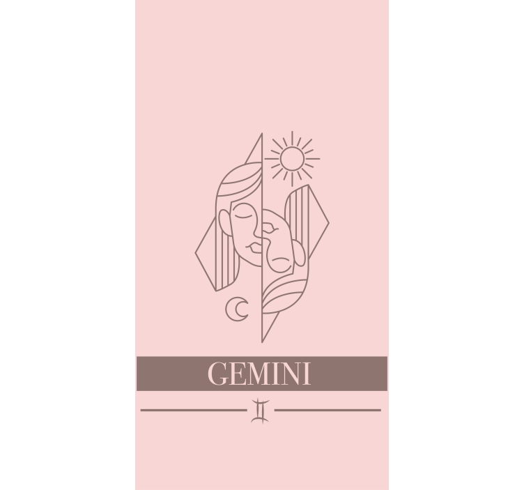Gemini stjernetegn design rullegardin med tekst - TenStickers