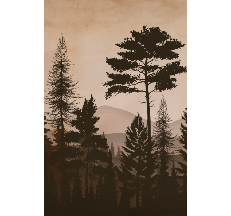 Varmfarvet skov i skandinavisk stil rullegardin træ - TenStickers