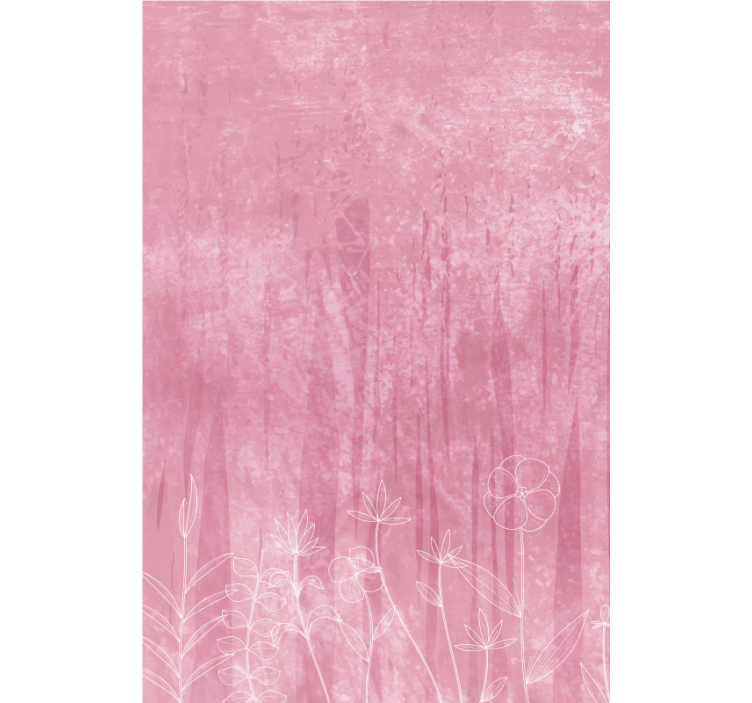 Blomstret silhuet design Blomster og planter på rullegardin - TenStickers