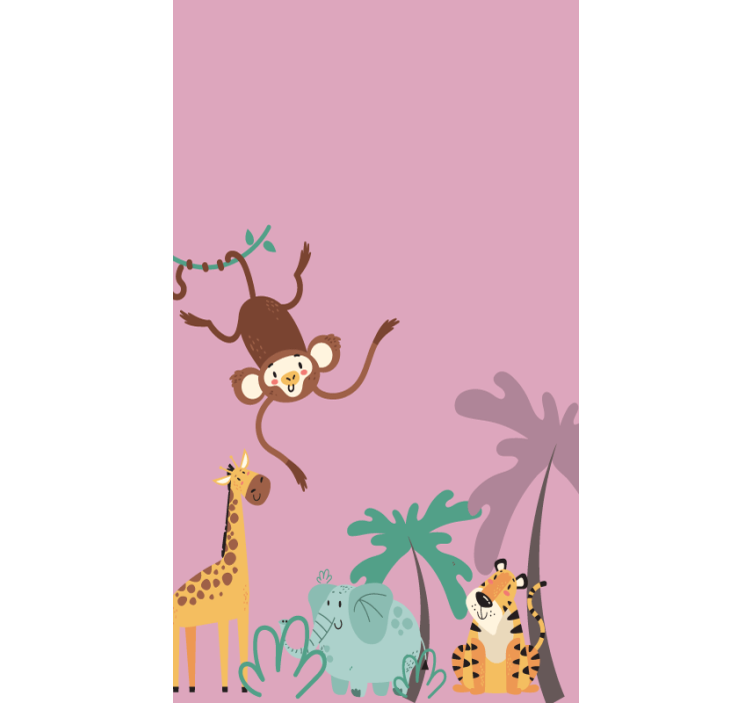 "boho" børnejungle dyreprint rullegardiner - TenStickers