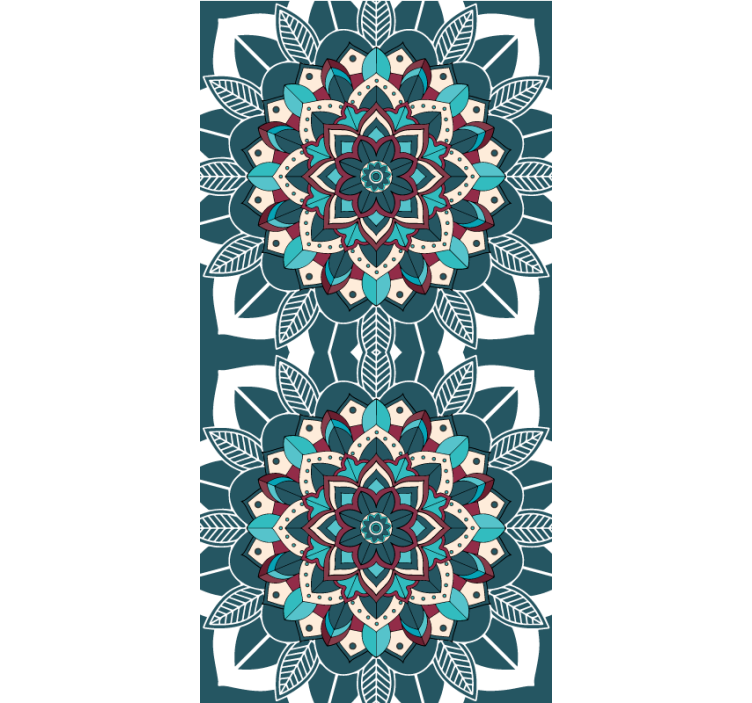 Elegante blå fliser rullegardin mønster - TenStickers