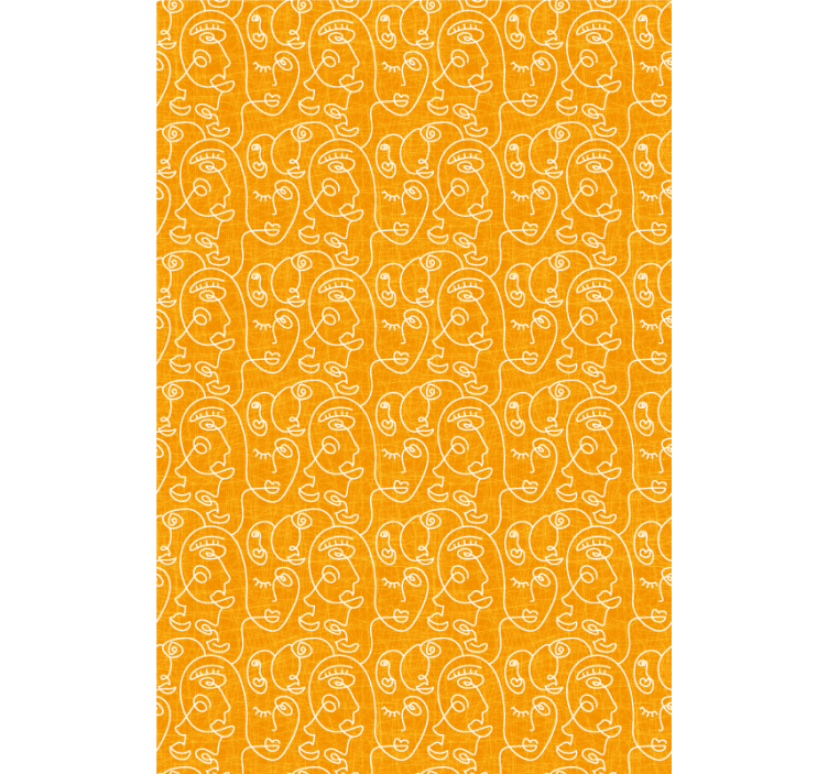 Abstrakt orange tegnede kvinder mønstrede rullegardiner - TenStickers