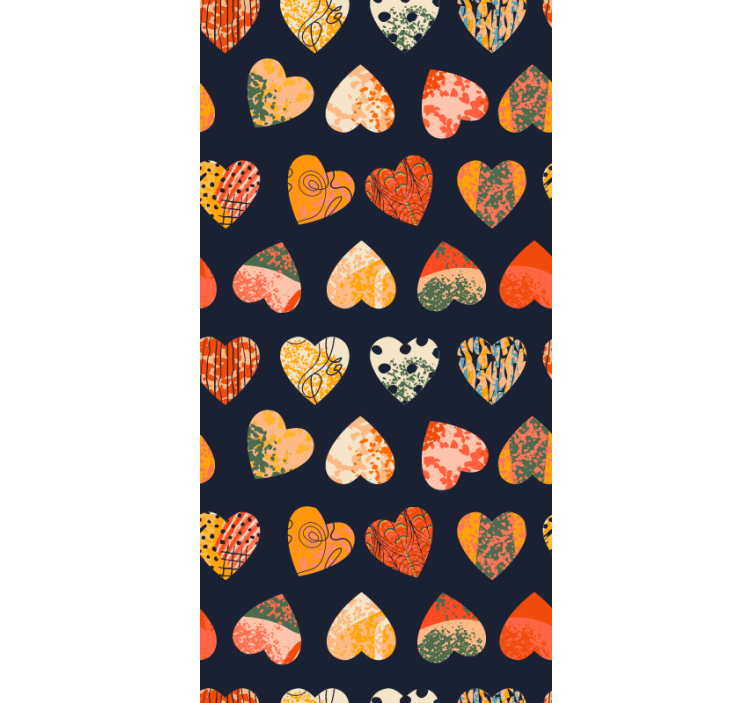 Mønster-dekor farverige hjerter moderne rullegardiner - TenStickers