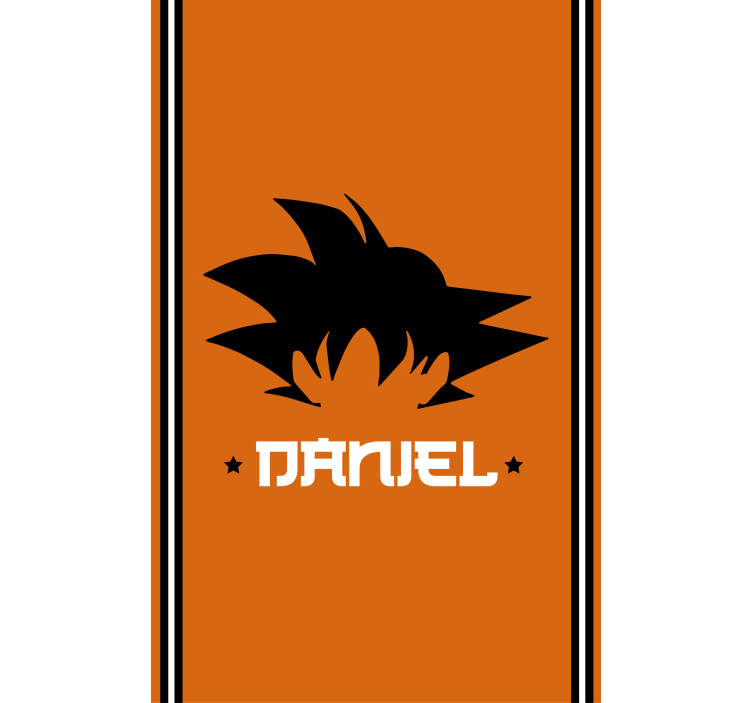 Goku silhuet med navn rullegardiner - TenStickers